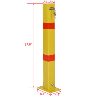 Parking bollard,pole barrier with lock ,car parking protection posts,home garage street decor ,parking barrier Square yellow