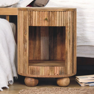 Artisan Furniture Solid Wood Soba Ball Open Slot Bedside