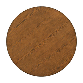 TOPMAX Mid-Century Modern Solid Wood Round Dining Table for Small Spaces, Walnut Finish