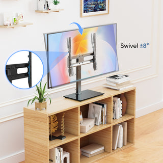 Universal rotating TV stand, 3-height adjustable desktop TV stand mount base for 26-55 inch TVS that can hold up to 99 pounds