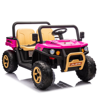 24V XXXL Kids Ride On UTV W/Parents Remote Control,Two-seater,Automatic tipping bucket,Rear wheel suspension,Slow start,Portable handle,Safety Belt,LED light,USB,MP3,Bluetooth,Horn for Kids Aged 3-8.