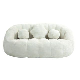 Relax in style with the COOLMORE Bean Bag Sofa Lazy Sofa, designed for ultimate comfort and durability. Featuring a high-back design, this bean bag chair offers exceptional support for both adults and kids. Perfect for indoor and outdoor use, it serves as an accent floor lounge chair, adding a modern touch to any space. Made with soft and breathable white chenille fabric, the sofa provides a cozy seating experience for lounging, reading, or watching TV. Its versatile design ensures it blends seamlessly into