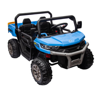 24V Ride On Truck 2-Seater UTV with 2x200W Motor, Dump Bed/Shovel, Remote Control Electric Ride On Car with Non-Slip Tyres for Boys and Girls