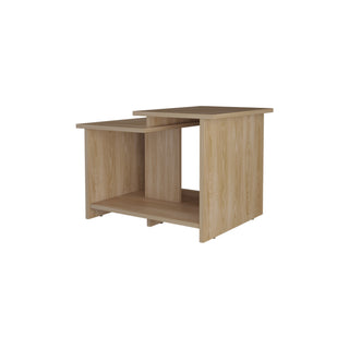 FM FURNITURE Naco Coffee Table with Open Storage, Melamine Finish, Natural Oak