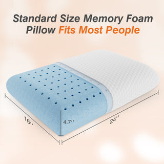 Foam pillow, sleeping pillow, soft and comfortable, removable, machine washable cover,1 pack,24x16in