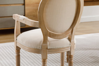 French Style Solid Wood Dining Chair,Set of 2,Cream