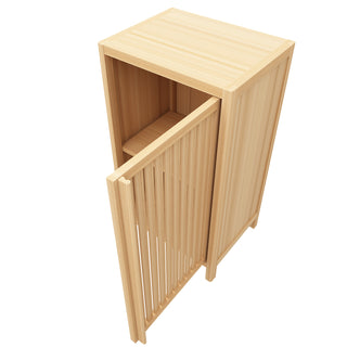 Bathroom Bamboo Storage Cabinet, Freestanding Floor Cabinet with Door and Shelf for Bathroom, Living Room, Bedroom, Hallway, Kitchen – Space-Saving and Stylish