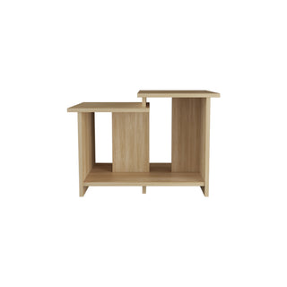 FM FURNITURE Naco Coffee Table with Open Storage, Melamine Finish, Natural Oak