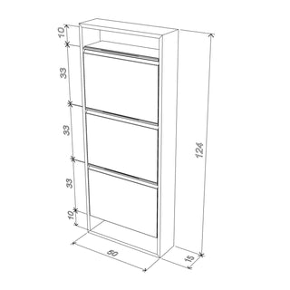 Hide 3 Tier Wood Frame Shoe Storage