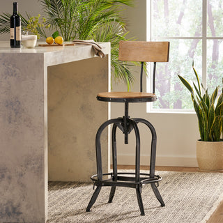 Adjustable Height Swivel Barstools WITH FIR WOOD