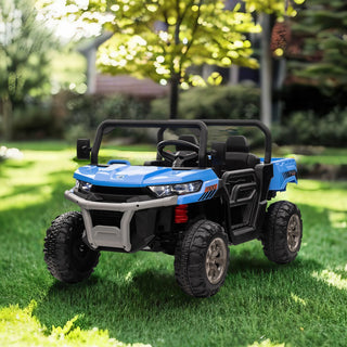 24V Ride On Truck 2-Seater UTV with 2x200W Motor, Dump Bed/Shovel, Remote Control Electric Ride On Car with Non-Slip Tyres for Boys and Girls