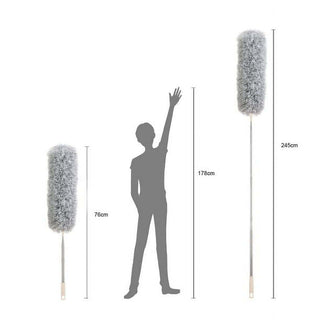 Dusters for cleaning duster with extension pole Bendable Head Long Handle Dusters for Cleaning Ceiling Fan, High Ceiling, Blinds, Furniture,Cars Gray