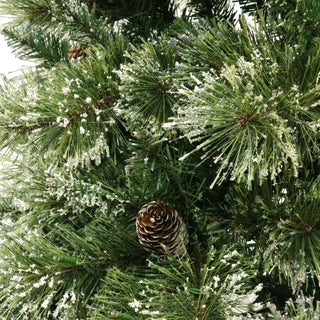 4.5ft. Brilste Mixed Hinged Tree with Snow, Glitter, Frosted Pine Cones & 250 Multi Led Lights