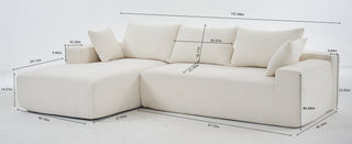 108*68 inch extra-deep modular sofa, cloud sofa, 4-person sofa, sitting and sleeping, living room Chenille modular sofa, no need to assemble, white