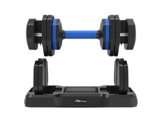 Adjustable Dumbbell - 55lb Single Dumbbell with Anti-Slip Handle, Fast Adjust Weight by Turning Handle with Tray, Exercise Fitness Dumbbell Suitable for Full Body Workout