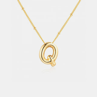 Gold-Plated Bubble Initial Necklace