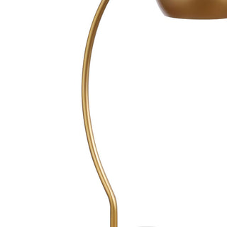 Gold Dome Shade Table Lamp with Curved Neck