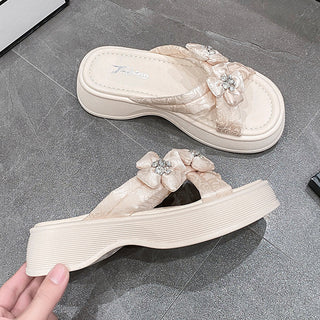 Flower Open Toe Platform Sandals