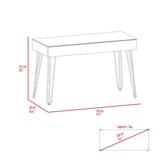 Baxter 140 Desk, One Shelf, Four Legs -Mahogany