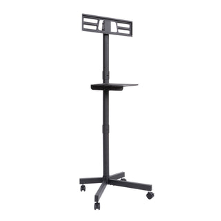 Mobile tv Stand on Wheels, Adjustable Tilt, with Media Shelf for 23-60 inch tvs, Holds up to 55 lbs, Max vesa 400x400mm