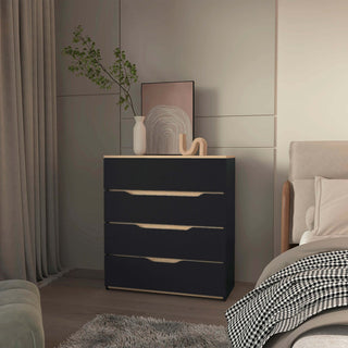 Lynbrook 4-Drawer Dresser Black Wengue and Light Oak