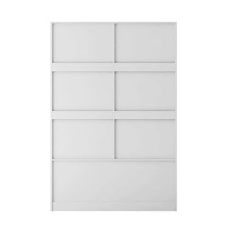 Tall Bedroom Armoire Wardrobe Closet Clothing Storage Cabinet with Hanging Rod Barn Door Drawers Open Shelves,White