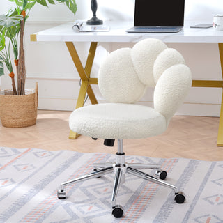 360°Swivel Height Adjustable,Swivel Chair,Teddy fabric,home office chair