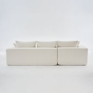 108*68 inch extra-deep modular sofa, cloud sofa, 4-person sofa, sitting and sleeping, living room Chenille modular sofa, no need to assemble, white