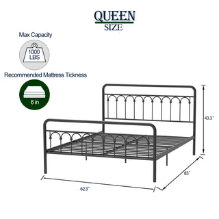 Tara Metal Bed Queen, Black