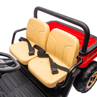 24V XXXL Kids Ride On UTV W/Parents Remote Control,Two-seater,Automatic tipping bucket,Rear wheel suspension,Slow start,Portable handle,Safety Belt,LED light,USB,MP3,Bluetooth,Horn for Kids Aged 3-8.