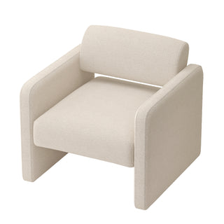 BEIGE single sofa chair, upholstered comfortable chair with armrests, for dining room/bedroom/living room/reception - BEIGE (30.9"*30.51"*30.11")