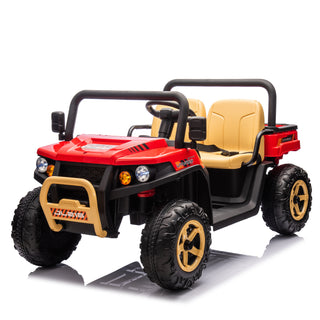 24V XXXL Kids Ride On UTV W/Parents Remote Control,Two-seater,Automatic tipping bucket,Rear wheel suspension,Slow start,Portable handle,Safety Belt,LED light,USB,MP3,Bluetooth,Horn for Kids Aged 3-8.