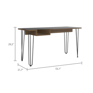 Baxter 140 Desk, One Shelf, Four Legs -Mahogany