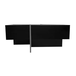 ON-TREND Unique Design Coffee Table with 4 Hidden Storage Compartments, Extendable Sliding Top, UV High-Gloss Finish, Square Cocktail Table for Living Room, 31.5" x 31.5"