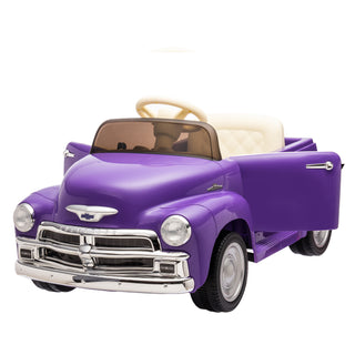 12V Kids Ride On truck car w/parents control, Licensed Chevrolet 3100 pickup,electric car for kid,Vintage modeling,3 speeds,LED Lights,Bluetooth,USB,High-power up to 3.11 MPH,age 3+