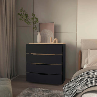 Lynbrook 4-Drawer Dresser Black Wengue and Light Oak