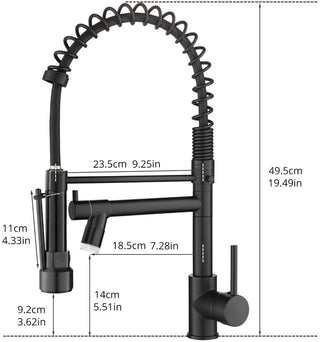 LED Commercial Kitchen Faucet with Pull Down Sprayer, Single Handle Single Lever Kitchen Sink Faucet