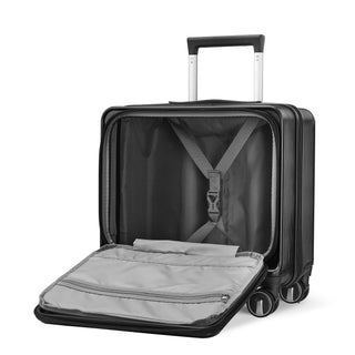 18" Carry-On Luggage with Front Open Door and Laptop Interlayer, PC Hard Shell Suitcase, Built-In TSA Lock, Lightweight Hardside Spinner Wheels, Airline Approved for Men and Women