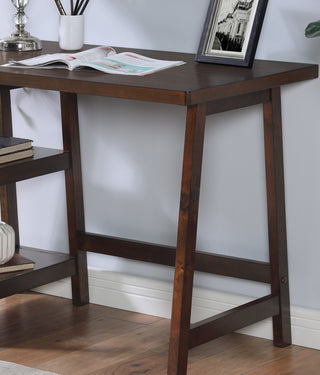 Redina Contemporary Wood Writing Desk with Storage, Espresso