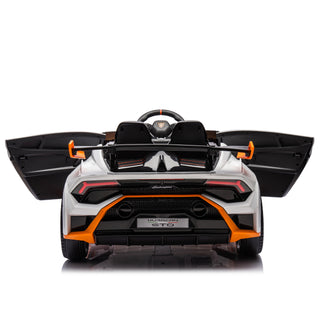 Lamborghini Huracan Sto 24V Kids Electric Ride-On Drift Car: Speeds 1.86-5.59 MPH, Ages 3-8, Foam Front Wheels, 360° Spin, LED Lights, Dynamic Music, Early Learning, USB Port, Drift Feature