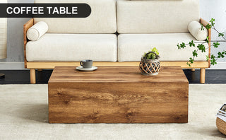 Modern MDF coffee table with wood texture pattern -39.37x23.62x11.81 inches - stylish and durable design