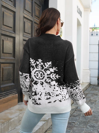 Snowflake Mock Neck Sweater