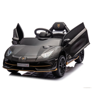 12V Kids Ride On Car W/Parents Remote Control,Licensed Lamborghini Aventador Xago,Hydraulic pressure door,Slow Start,Early education,Bluetooth,Adjustable Volume,MP3,USB,LED Lights For Kids Aged 2-4.