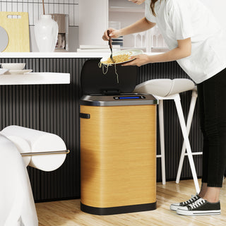 50L Smart Automatic Trash Can - Full Intelligent Sensor with Wood Finish