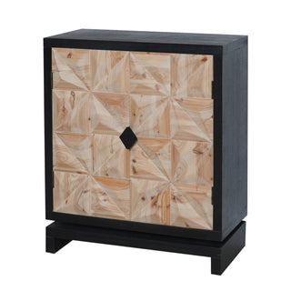 3D Geometric Carved Double-Door Cabinet – Manufactured Wood Storage Cabinet, Modern Decorative Furniture