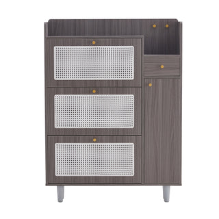 Modern minimalist storage cabinet, Japanese rattan shoe cabinet, bed top cabinet, small home furniture. Suitable for corridors and living rooms. GZ-DI-03