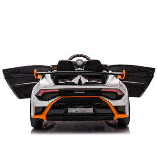 Lamborghini Huracan Sto 24V Kids Electric Ride-On Drift Car: Speeds 1.86-5.59 MPH, Ages 3-8, Foam Front Wheels, 360° Spin, LED Lights, Dynamic Music, Early Learning, USB Port, Drift Feature