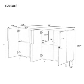 U_Style Glossy Finish Light Luxury Storage Cabinet, Adjustable, Suitable for Living Room, Study, Hallway.