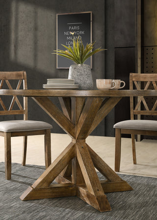 Windvale Cross-Buck Wood 5-Piece Dining Set