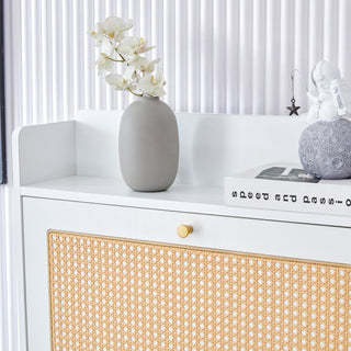 Modern minimalist storage cabinet, Japanese rattan shoe cabinet, bed top cabinet, small home furniture. Suitable for corridors and living rooms. GZ-DI-03